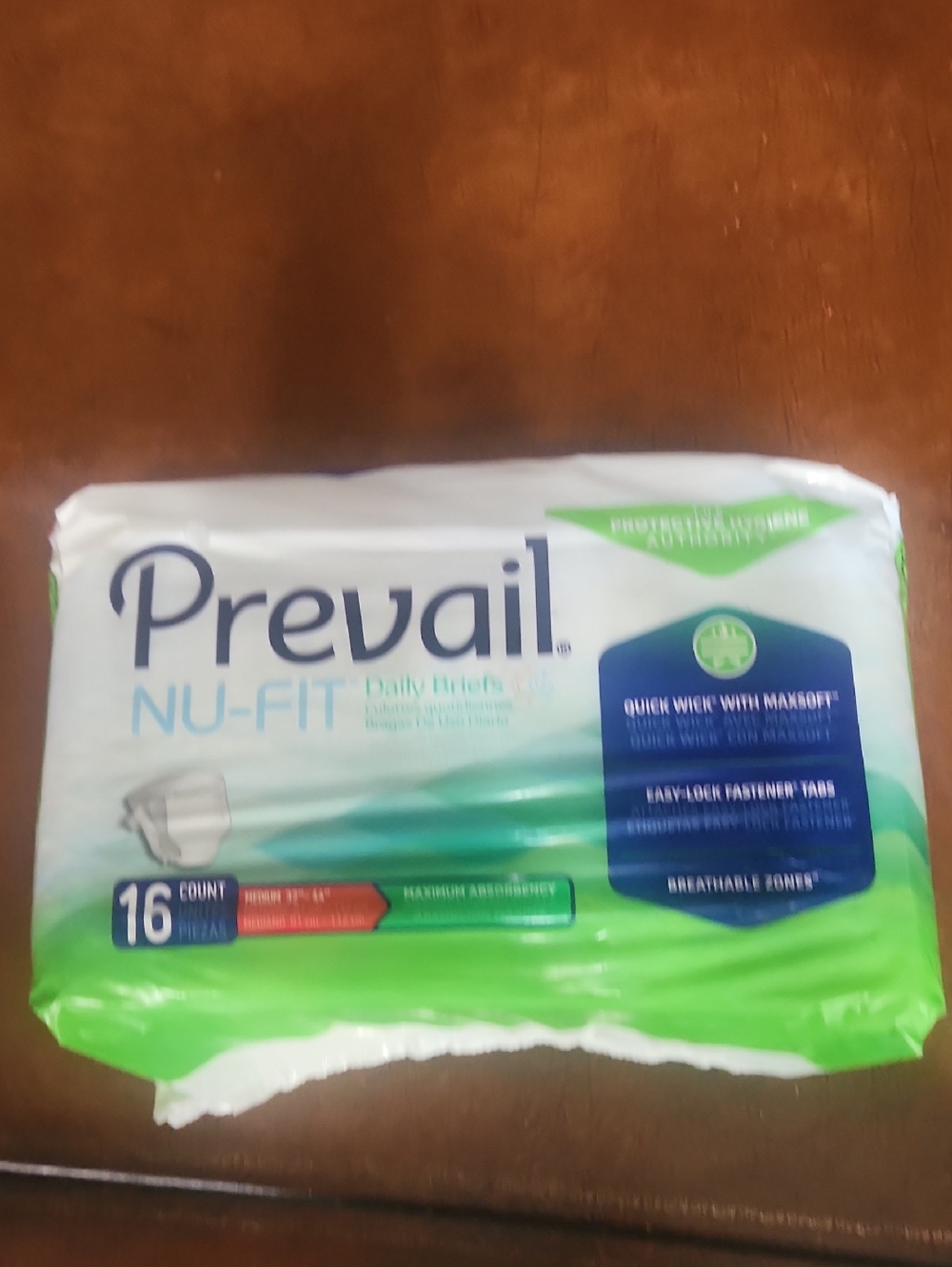 Prevail NU-FIT Daily Briefs - White & Green Packaging